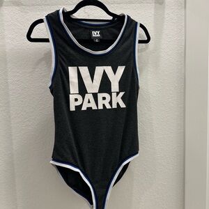 IVY PARK Black Bodysuit with White Logo